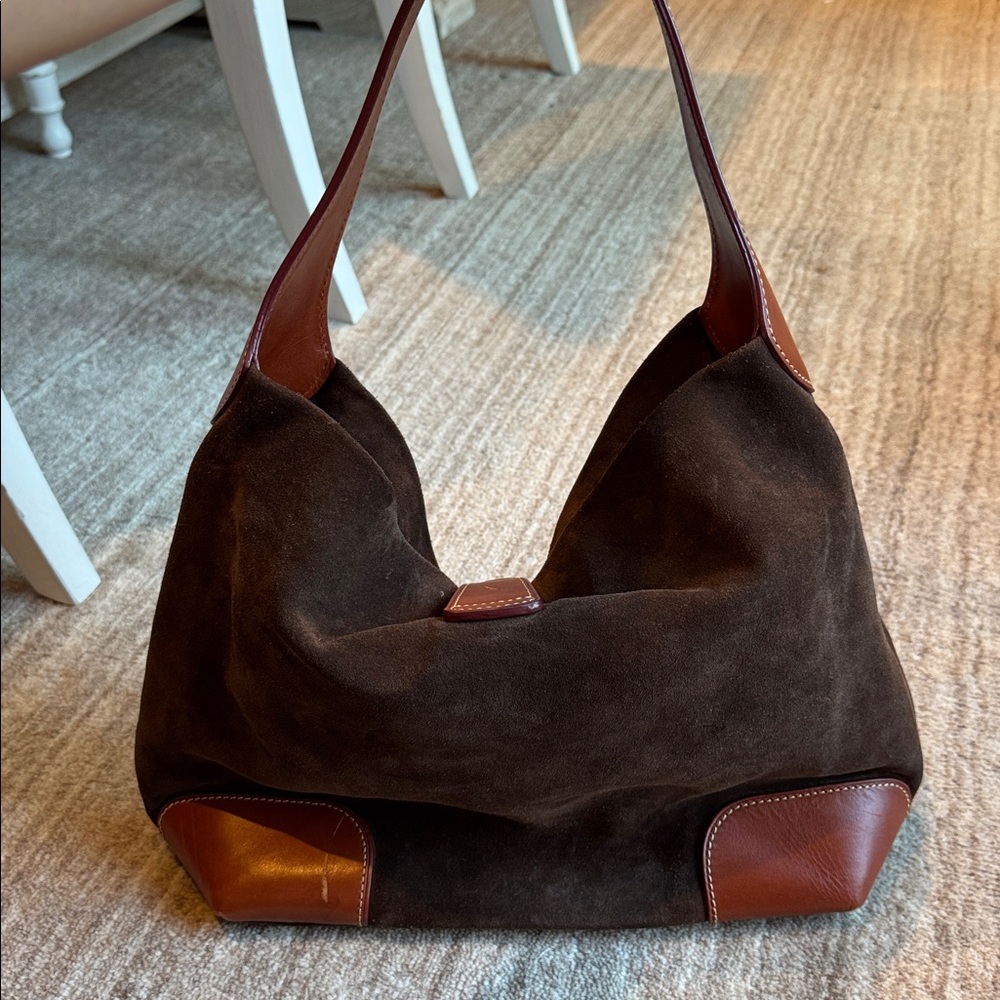 Dooney Bourke cocoa suede hadbag - Picture 5 of 12